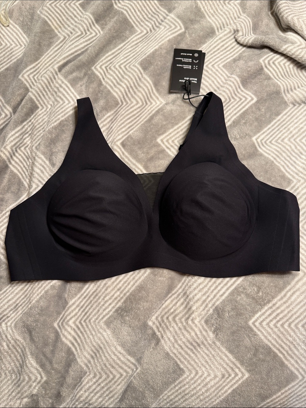 NWT Knix Shadow Mesh T-shirt Bra Black Size XXXL Wireless Comfort Support